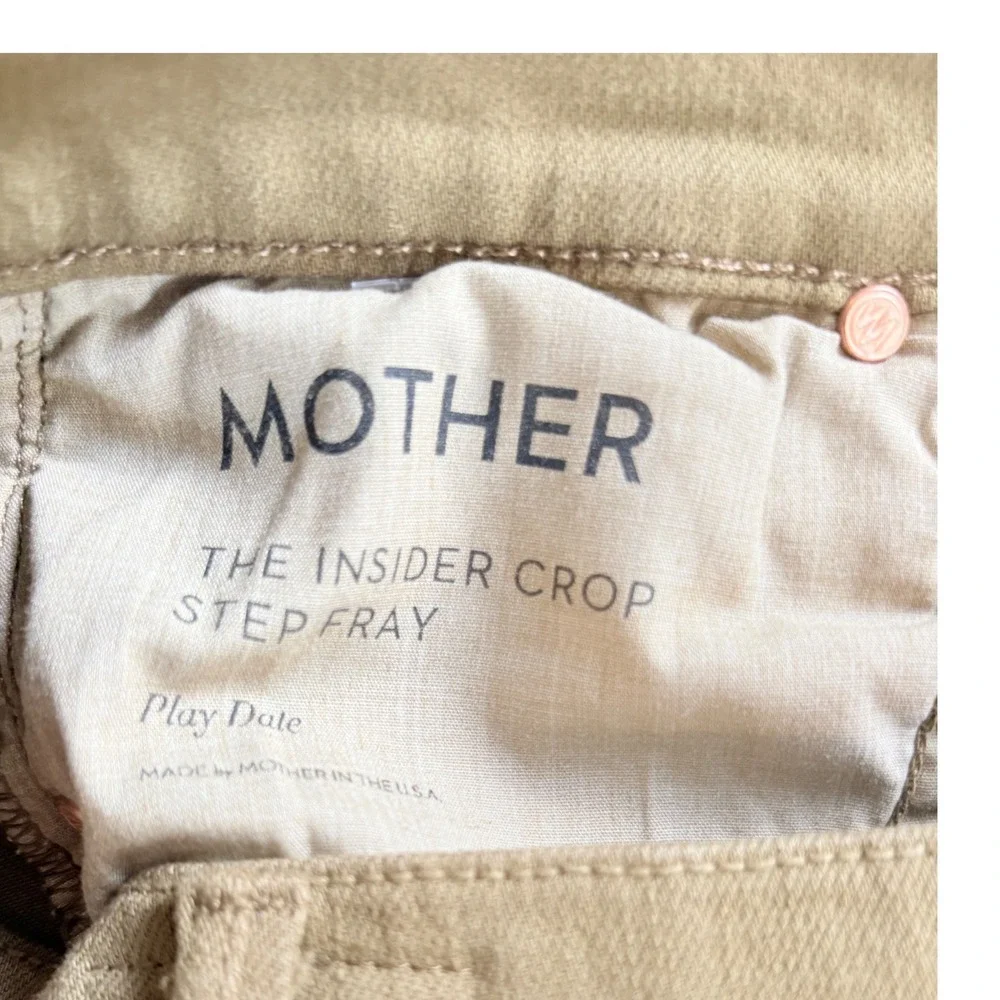 MOTHER The Insider Crop‎ Step Fray Jeans Fir Green 1157-753 Olive Size 26